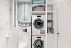 Дизайн-проект санузел с голубым акцентом от дизайнера Ладиной Виолетты